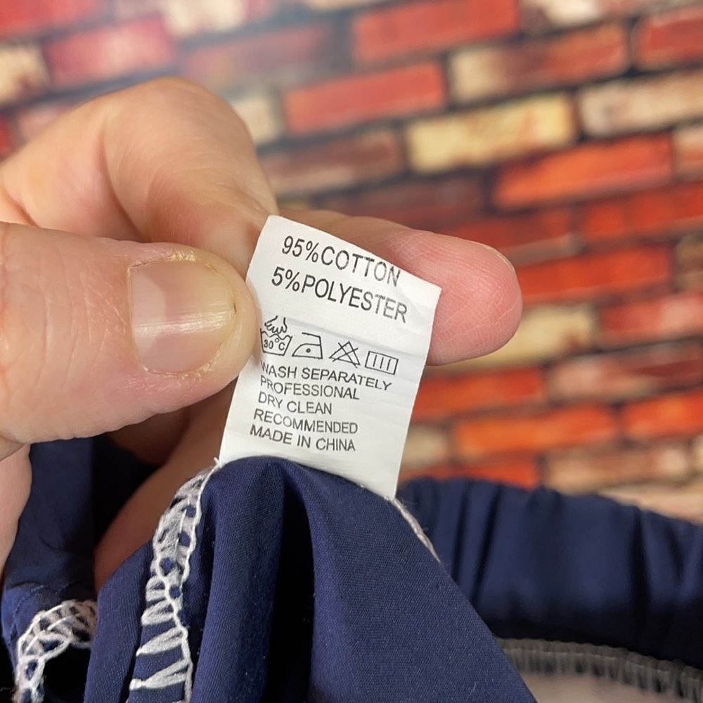 5 for $25🔥6M‎ Baby Girl Blue & White Shorts with Embroidered Trim - Picture 3 of 5